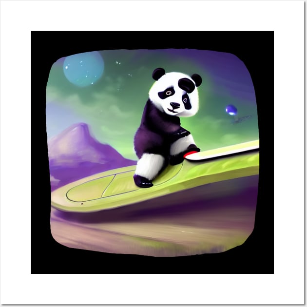 Panda Skatebord on New Planet Wall Art by Suga Collection